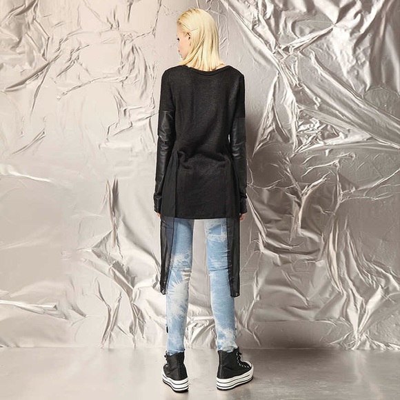 NWOT Authentic Patchwork Lace Long Leather Sleeves - Picture 4 of 5